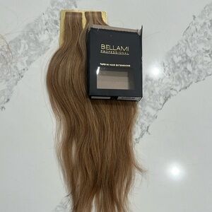 Bellami tape in hair extensions 16”. Bronde marble blend